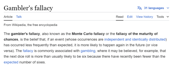 Gambler's Fallacy Wiki - Blog - Square Bettor