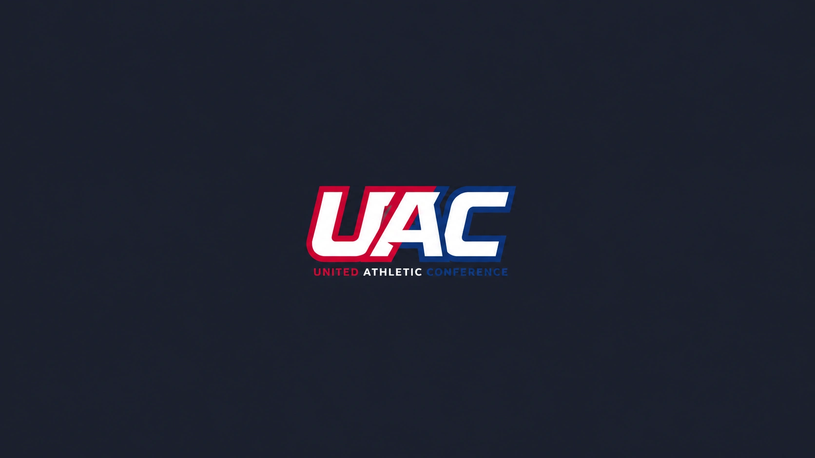 UAC (United Athletic Conference) college basketball wallpaper featuring the UAC logo in red, white, and blue on a dark navy background.